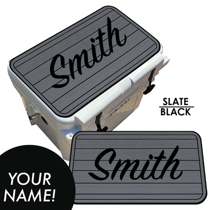 Custom: Cooler Pad Top - Teak Pattern with Name