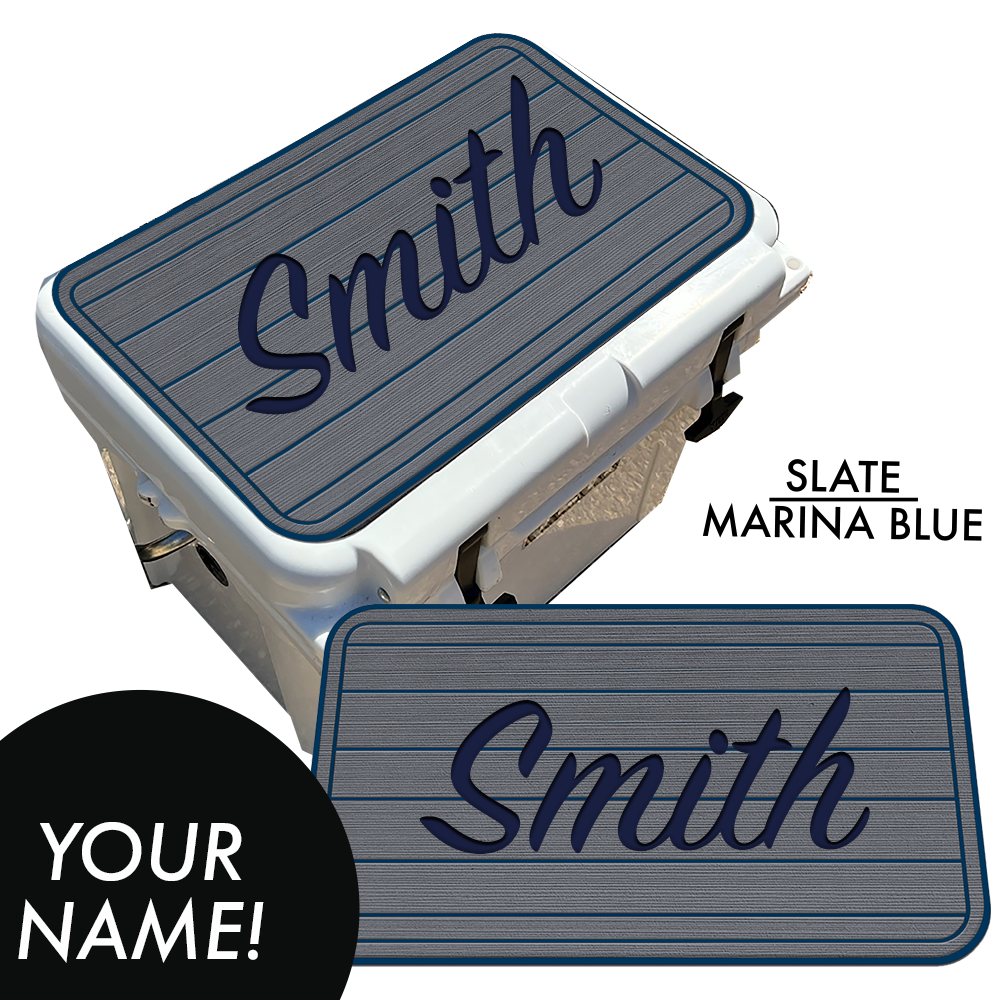 Custom: Cooler Pad Top - Teak Pattern with Name