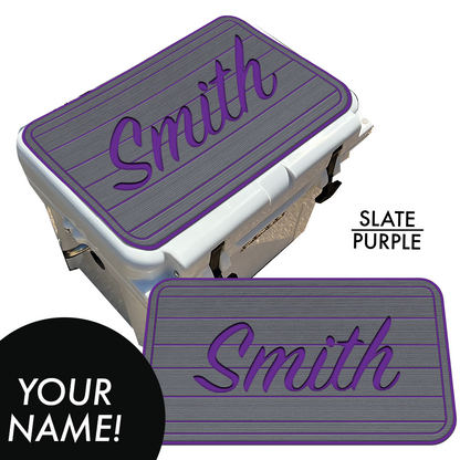 Custom: Cooler Pad Top - Teak Pattern with Name