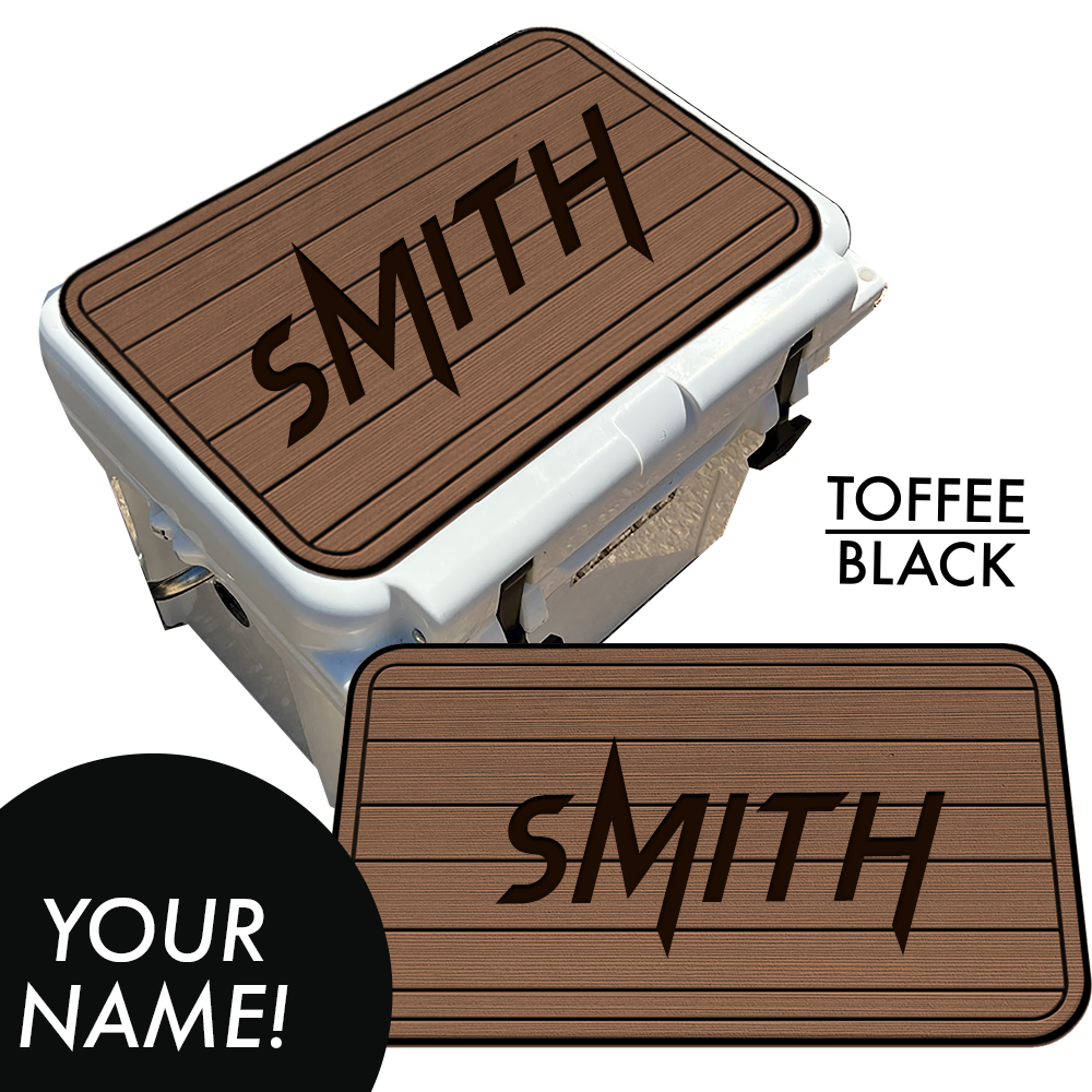 Custom: Cooler Pad Top - Teak Pattern with Name