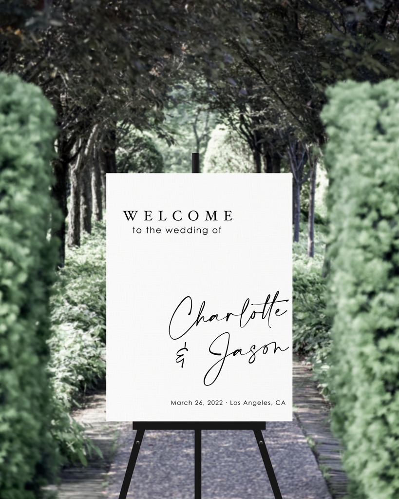 Wedding Welcome Sign - Modern Minimalist