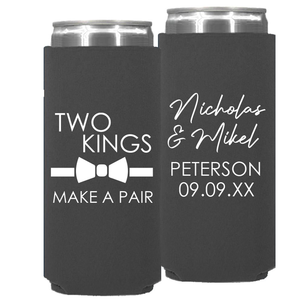 Wedding - Two Kings Make A Pair - Neoprene Slim Can 169