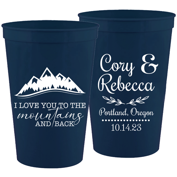Wedding - Mountain I Love You To The Mountains And Back - 16 oz Plastic Cups 117