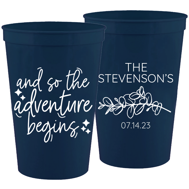 Wedding - And So The Adventure Begins Last - 16 oz Plastic Cups 118