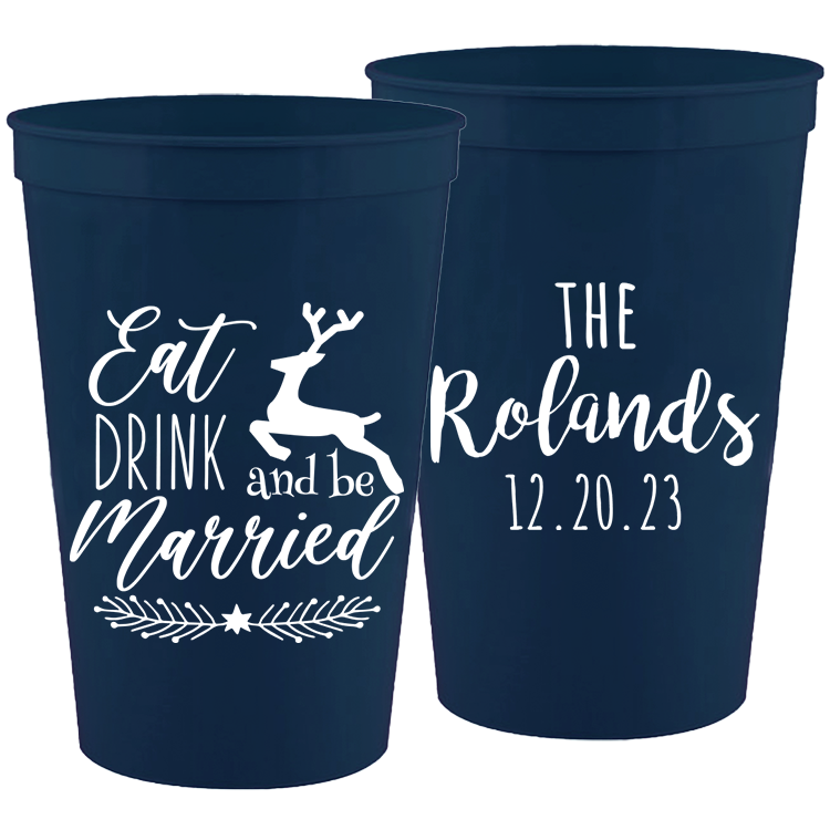 Wedding - Eat Drink And Be Married - 16 oz Plastic Cups 125