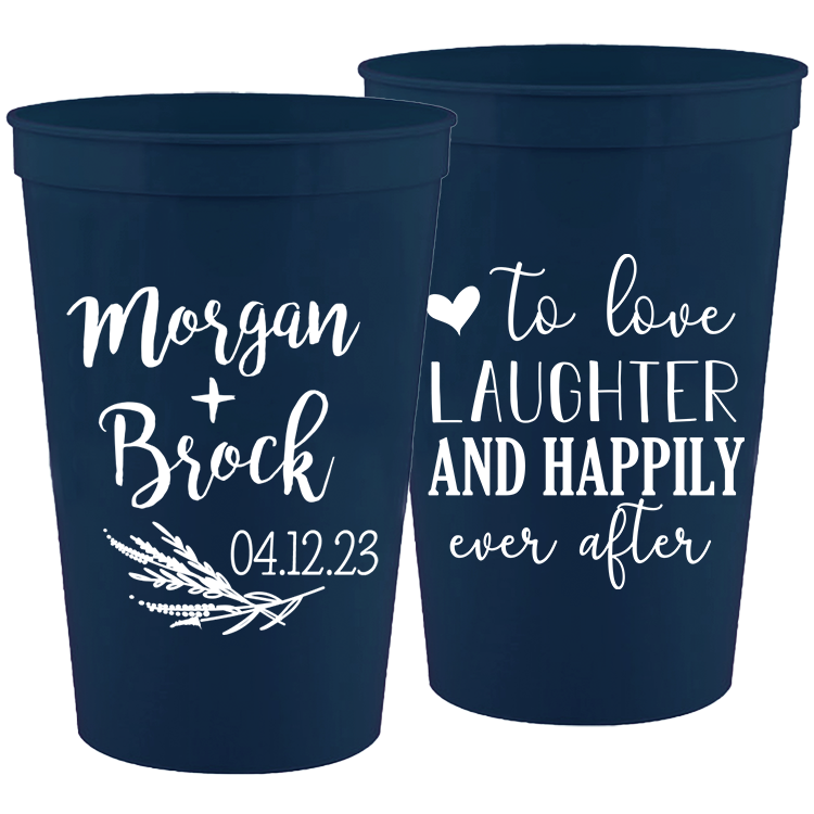 Wedding - To Love Laughter And Happily Ever After - 16 oz Plastic Cups 153