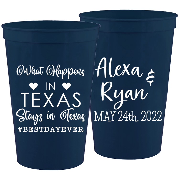 Wedding - What Happens In Texas Stays In Texas - 16 oz Plastic Cups 163
