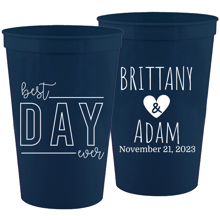 Wedding - Best Day Ever - 16 oz Plastic Cups 164