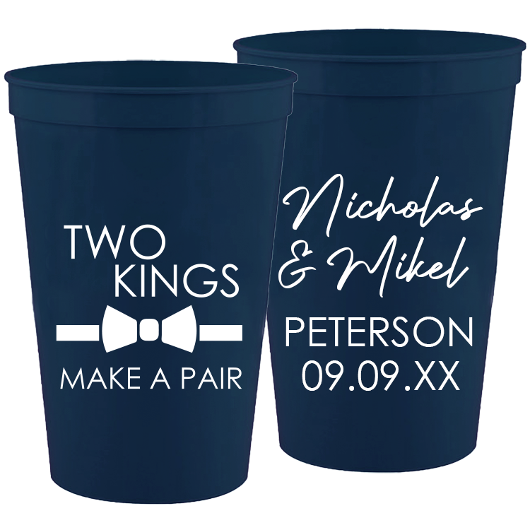 Wedding - Two Kings Make A Pair - 16 oz Plastic Cups 169