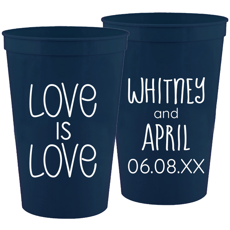 Wedding - Love Is Love - 16 oz Plastic Cups 171