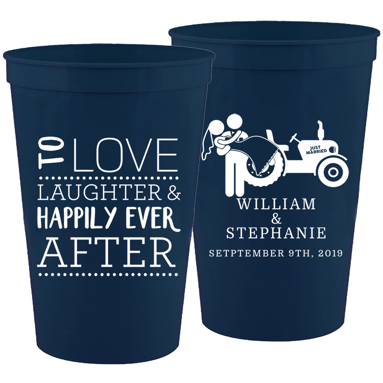 Wedding 001 - To Love Laughter Tractor - 16 oz Plastic Cups