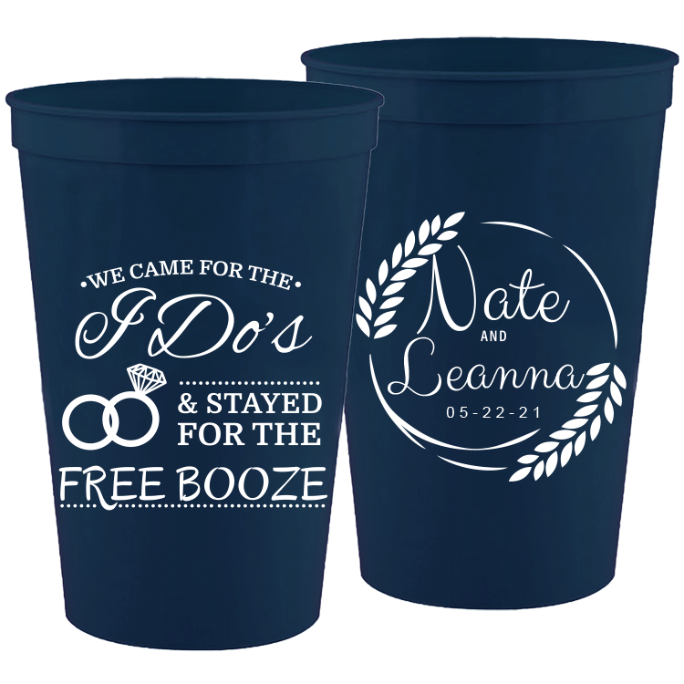 Wedding - We Came For The I Do's Wreath - 16 oz Plastic Cups 056