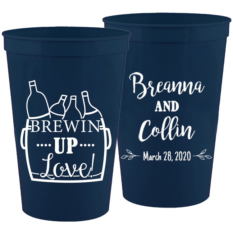 Wedding - Brewing Up Love - 16 oz Plastic Cups 063