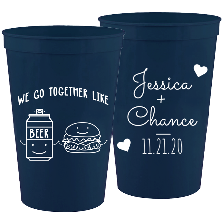 Wedding - We Go Together Like Beer And Hamburger - 16 oz Plastic Cups 076