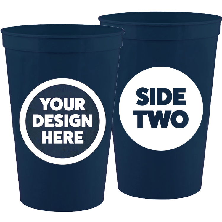 One Color, Double Side Print - 16 oz Plastic Cups