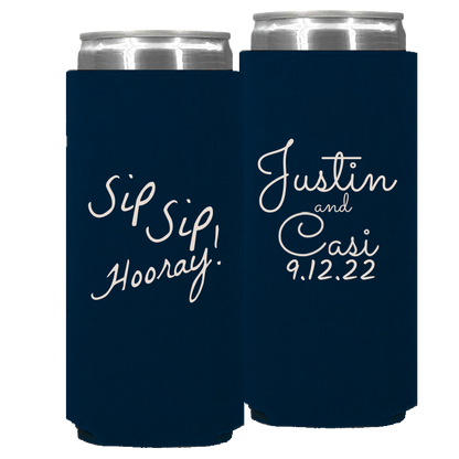 Wedding - Sip Sip Hooray! - Foam Slim Can 028