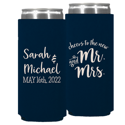 Wedding - Cheers To The New Mr & And Mrs - Foam Slim Can 030