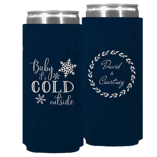 Wedding - Baby It's Cold Outside Winter - Foam Slim Can 043