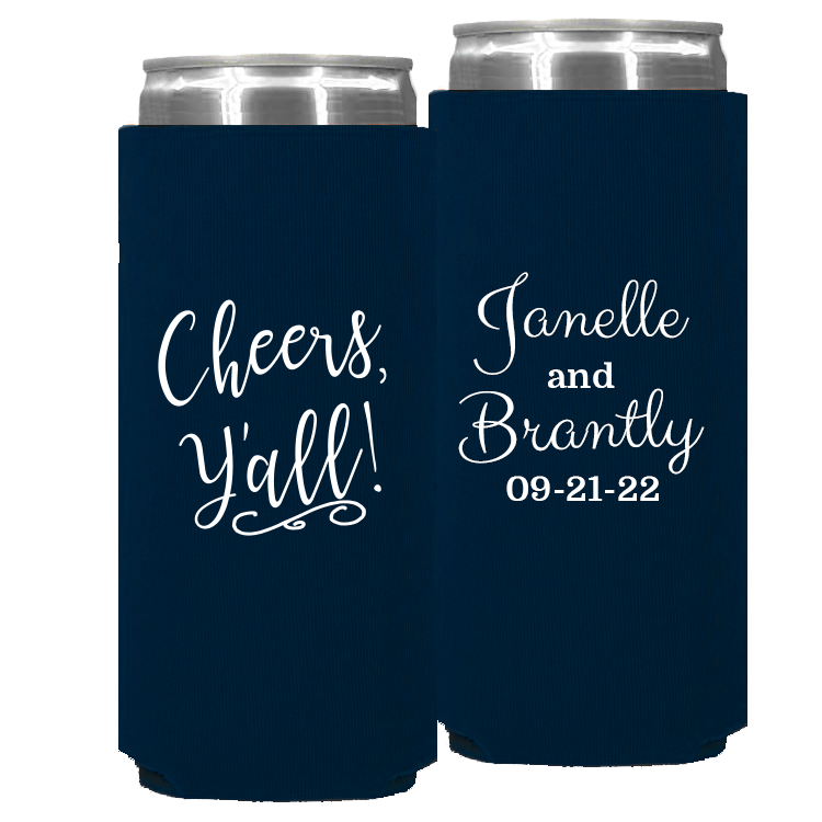 Wedding - Cheers Yall! - Foam Slim Can 059