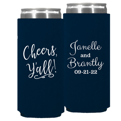 Wedding - Cheers Yall! - Foam Slim Can 059