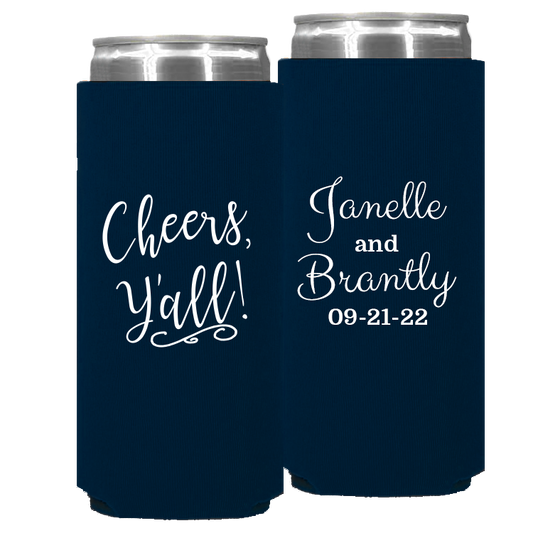 Wedding - Cheers Yall! - Foam Slim Can 059