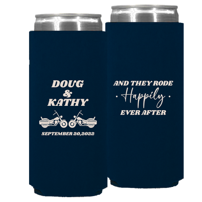 Wedding - And They Rode Happily Ever After Motorcycle - Foam Slim Can 077