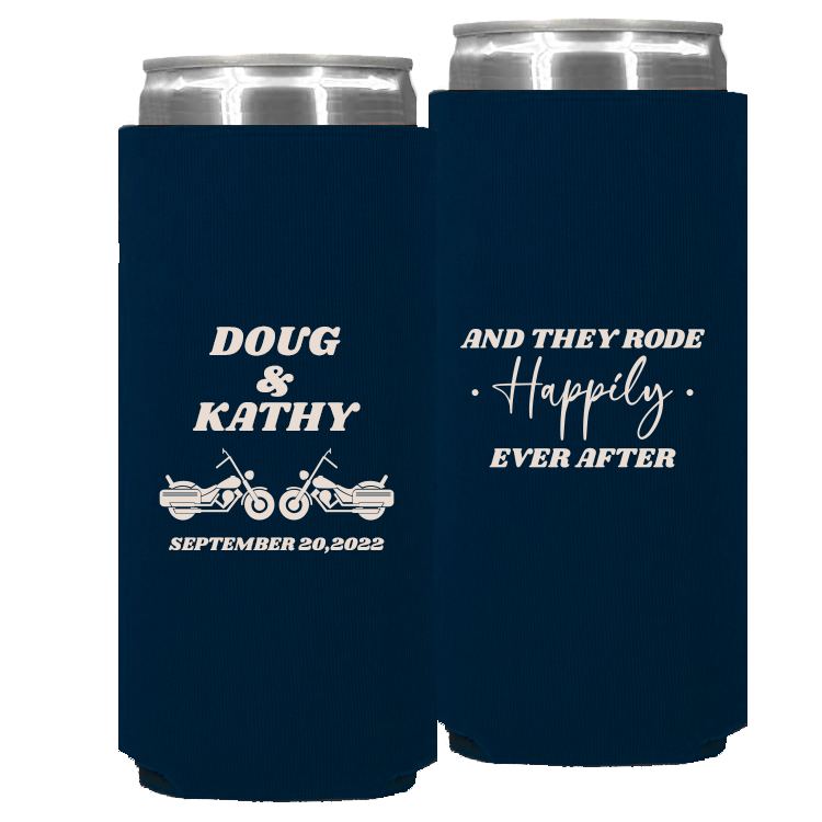 Wedding - And They Rode Happily Ever After Motorcycle - Foam Slim Can 077