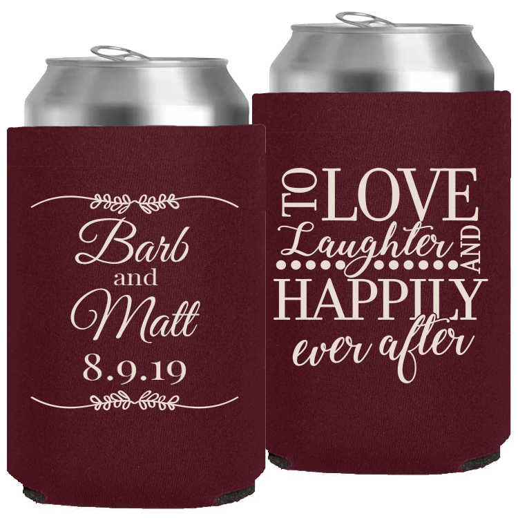 Wedding 002 - To Love Laughter Leaf - Neoprene Can