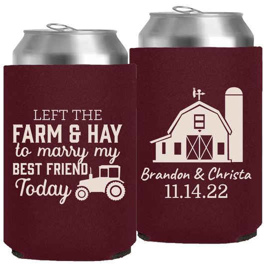 Wedding 008 - Left The Farm & Hay To Marry Today - Neoprene Can