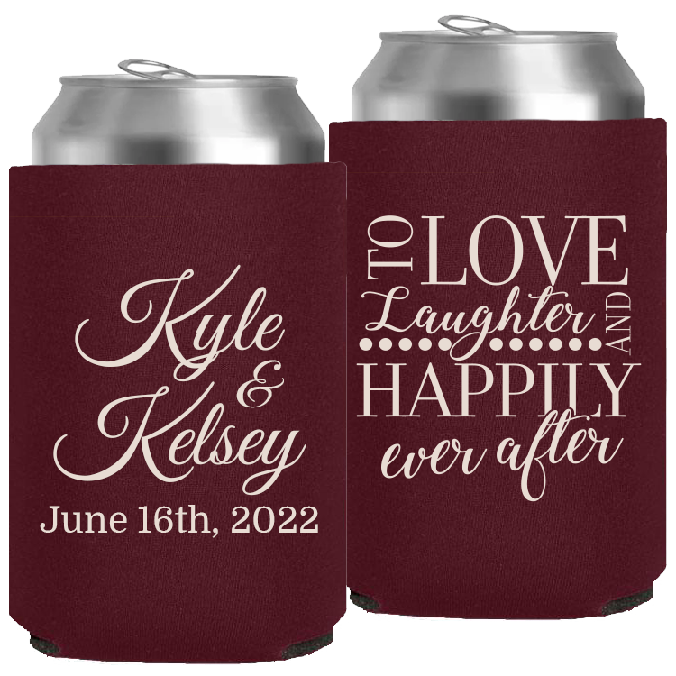 Wedding - To Love Laughter & Happily Ever After - Neoprene Can 013