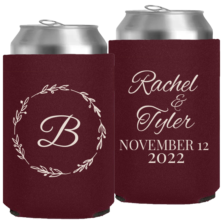Wedding - Classy Wedding Names And Floral - Neoprene Can 027