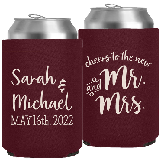 Wedding - Cheers To The New Mr & And Mrs - Neoprene Can 030