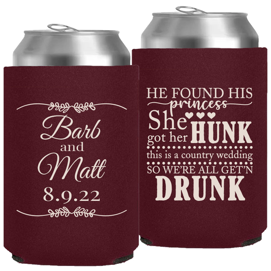 Wedding - He Found His Princess She Got Her Hunk - Neoprene Can 034