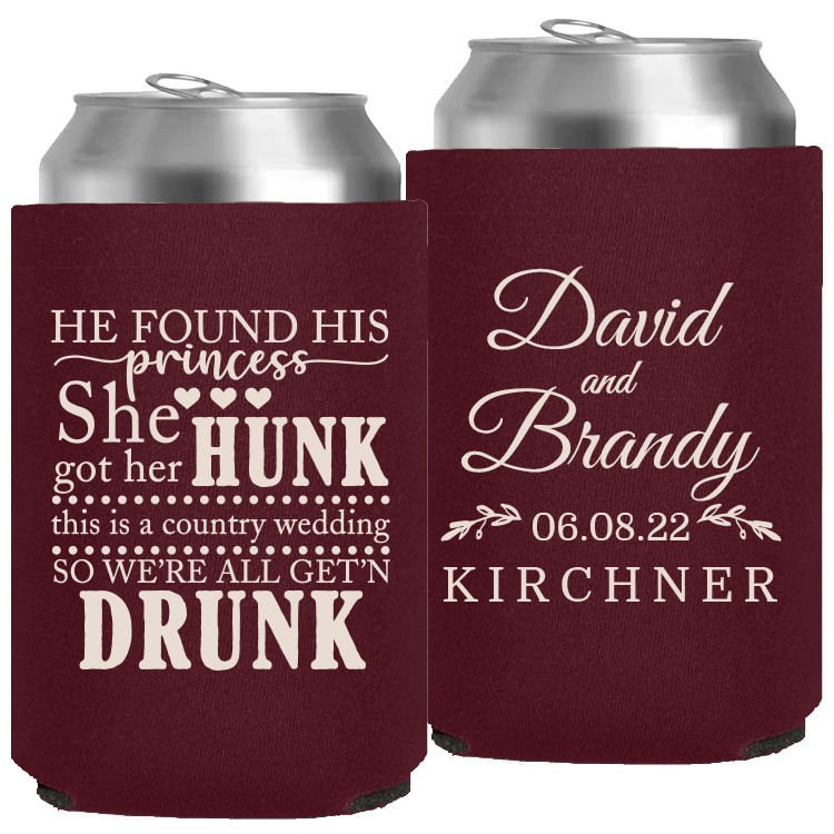 Wedding - He Found His Princess She Got Her Hunk - Neoprene Can 038