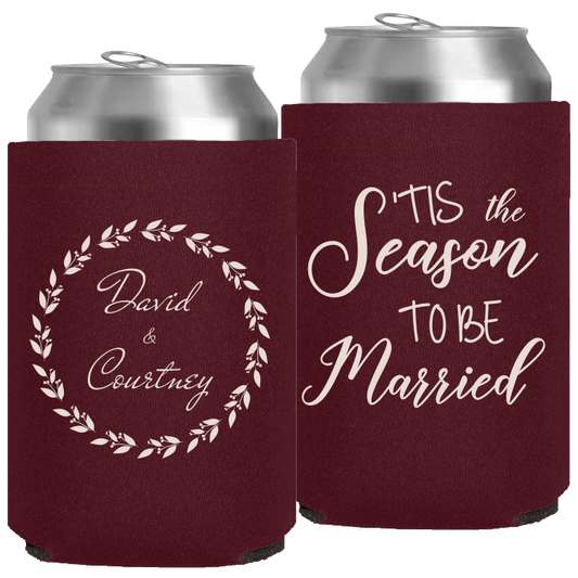 Wedding - Tis The Season To Be Married Wreath - Neoprene Can 040