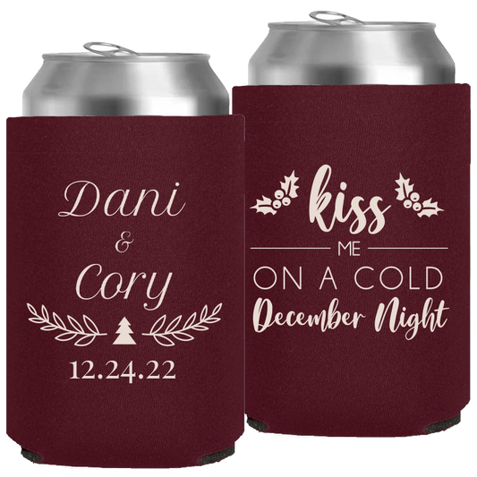 Wedding - Kiss Me On A Cold December Night Holiday - Neoprene Can 044