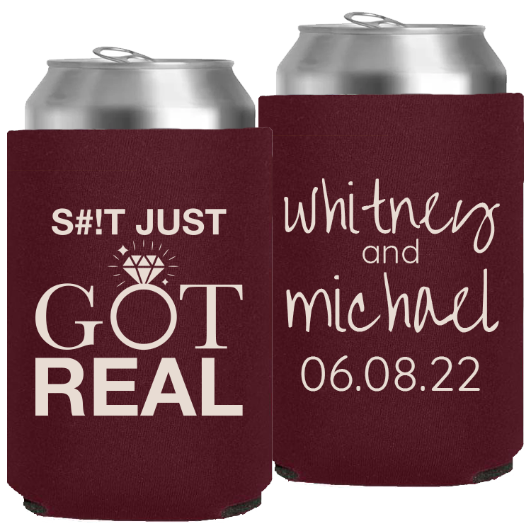 Wedding - Shit Just Got Real Ring - Neoprene Can 053