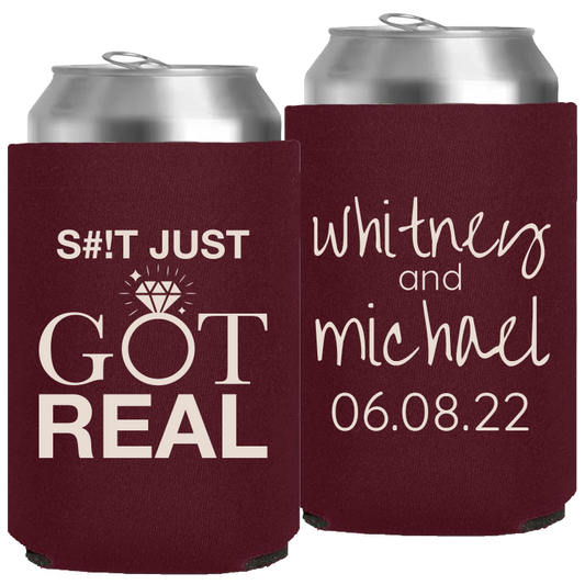 Wedding - Shit Just Got Real Ring - Neoprene Can 053