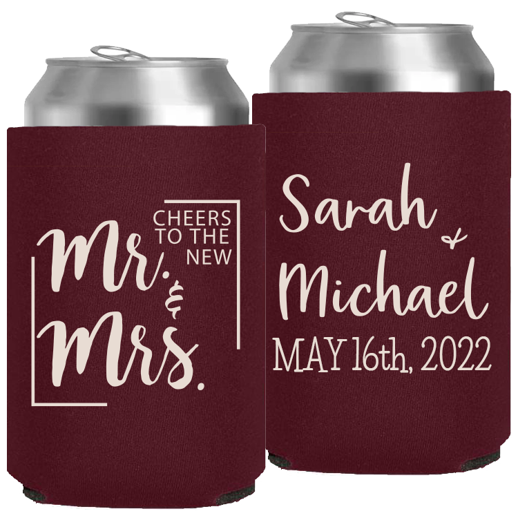 Wedding - Cheers To The New Mr & Mrs - Neoprene Can 057