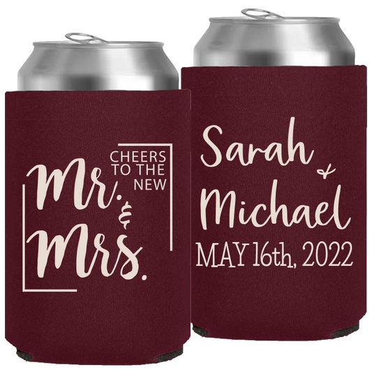 Wedding - Cheers To The New Mr & Mrs - Neoprene Can 057