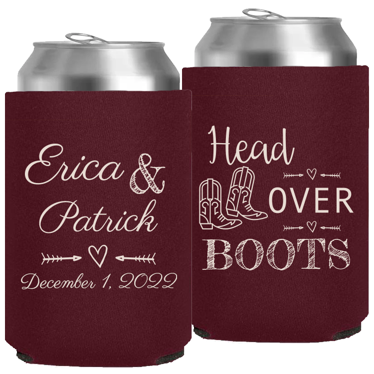 Wedding - Head Over Boots Heart - Neoprene Can 060