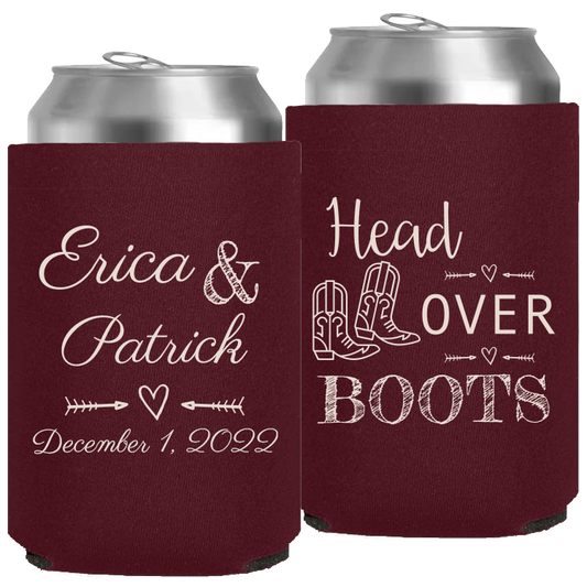 Wedding - Head Over Boots Heart - Neoprene Can 060