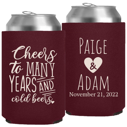 Wedding - Cheers To Many Years And Cold Beers W/Heart - Neoprene Can 065