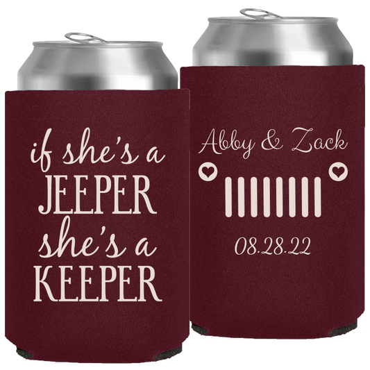 Wedding - Jeeper She's A Keeper - Neoprene Can 066