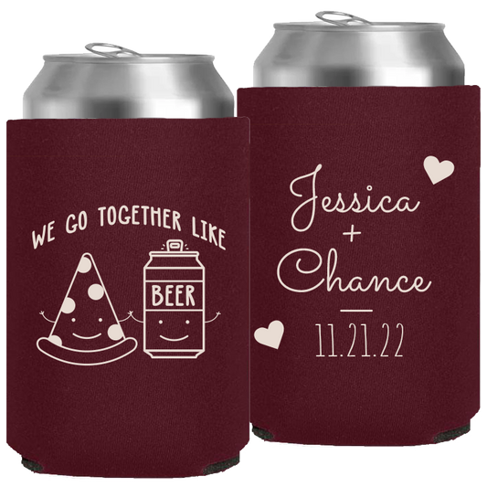 Wedding - We Go Together Like Pizza And Beer - Neoprene Can 075