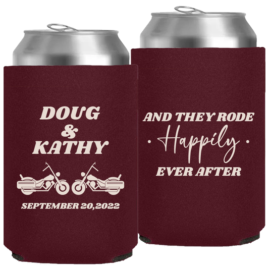 Wedding - And They Rode Happily Ever After Motorcycle - Neoprene Can 077