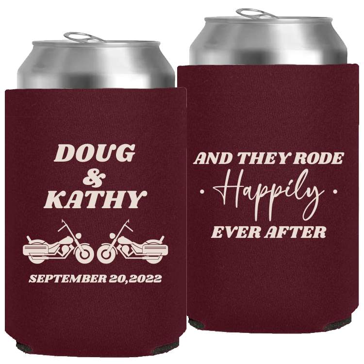 Wedding - And They Rode Happily Ever After Motorcycle - Neoprene Can 077