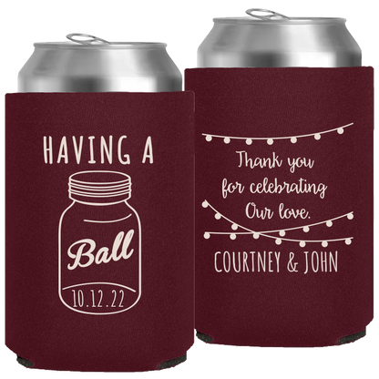 Wedding - Having A Ball Mason Jar Names - Neoprene Can 078