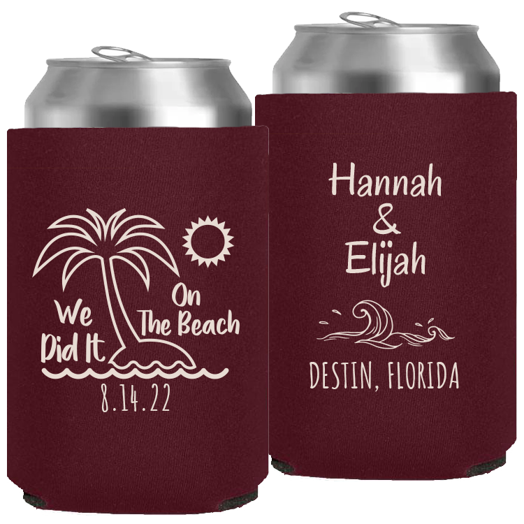 Wedding - We Did It On The Beach - Neoprene Can 080