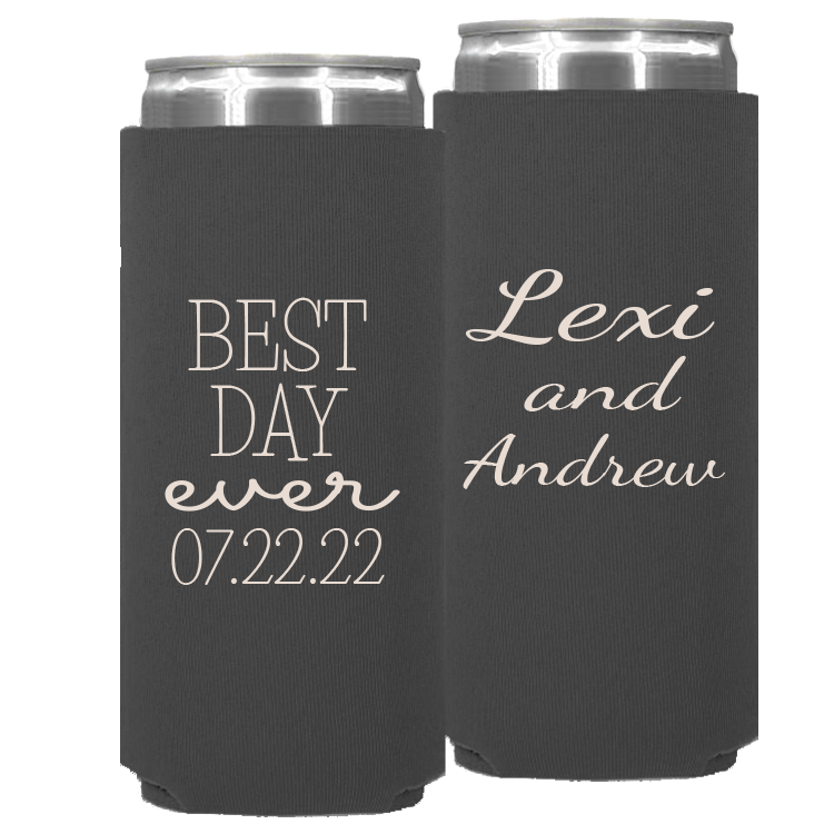 Wedding - Best Day Ever - Neoprene Slim Can 029